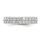 14k White Polished Round 2CT Double Row Diamond Eternity Band