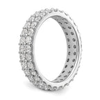 14k White Polished Round 2CT Double Row Diamond Eternity Band