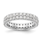 14k White Polished Round 2CT Double Row Diamond Eternity Band