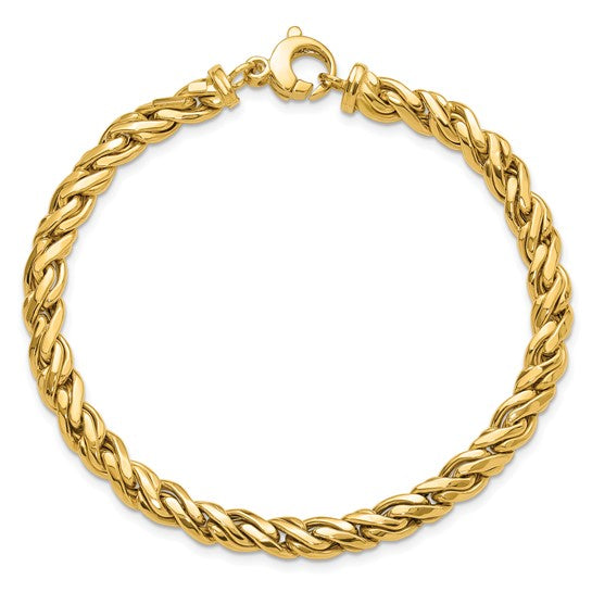 14K Polished 6.00mm Fancy Twist 8 inch Bracelet