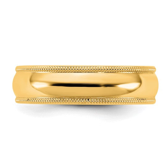 Half Round Milgrain Comfort Fit Band