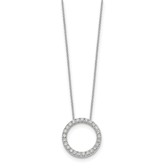 True Origin 14K White Gold 1 carat Lab Grown Diamond VS+ F+ Complete 18 in Eternity Pendant Necklace