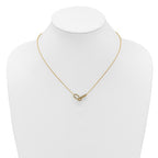 14K Polished 1/15 carat Diamond Interlocked Paperclip Links 18 inch Necklace