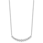 True Origin 14K White Gold 3/4 carat Lab Grown Diamond VS+ F+ 18 in Complete Graduated Curved Bar Necklace