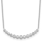 True Origin 14K White Gold 3/4 carat Lab Grown Diamond VS+ F+ 18 in Complete Graduated Curved Bar Necklace