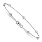 True Origin 14K White Gold 3/8 carat Lab Grown Diamond VS+ F+ Complete 7 Station 7 in Bracelet