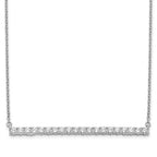 14k White Gold 1 carat Lab Grown Diamond VS/SI+ G+ 18 inch Bar Necklace