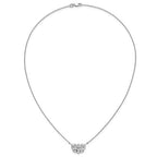 14k White Gold 1/15 carat Lab Grown Diamond VS/SI+ G+ Complete Lotus Flower 18 inch Necklace