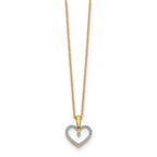 14k 1/6 carat Diamond Heart Pendant 18 inch Necklace