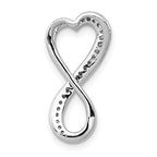 14k White Gold 1/10 carat Diamond Freeform Heart Infinity Chain Slide