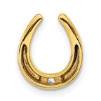 14k Polished 1/15 carat Diamond Fancy Horseshoe Chain Slide