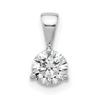 14k White Gold 1/4 carat Lab Grown Diamond VS/SI+ G+ Three Prong Complete Solitaire Pendant
