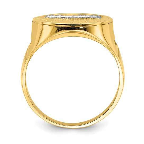 14K with Rhodium The Last Supper Men's Ring