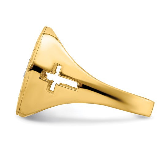 14K with Rhodium The Last Supper Men's Ring