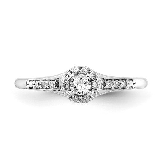 10k White Gold Two Hearts Diamond Eng Ring