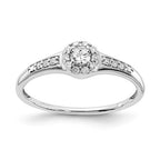 10k White Gold Two Hearts Diamond Eng Ring
