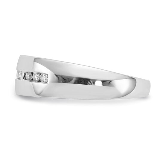 10K White Gold Polished Diamond Men's Band