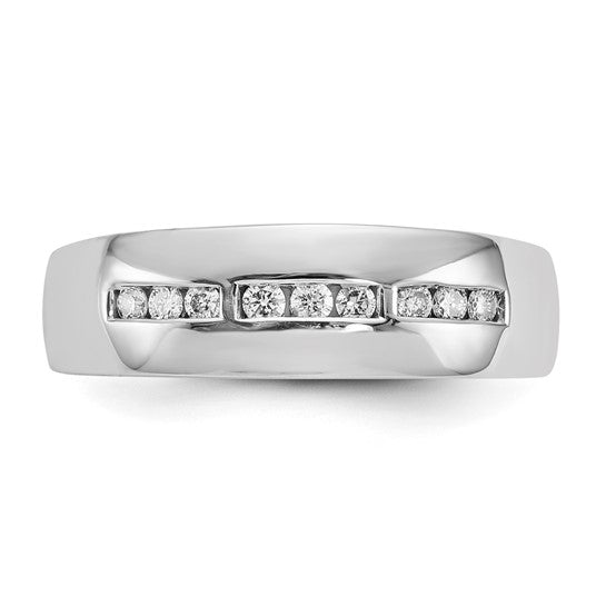 10K White Gold Polished Diamond Men's Band