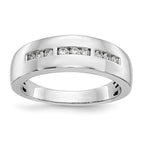 10K White Gold Polished Diamond Men's Band