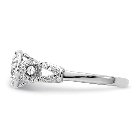 14K White Gold Diamond Semi-Mount Engagement Ring