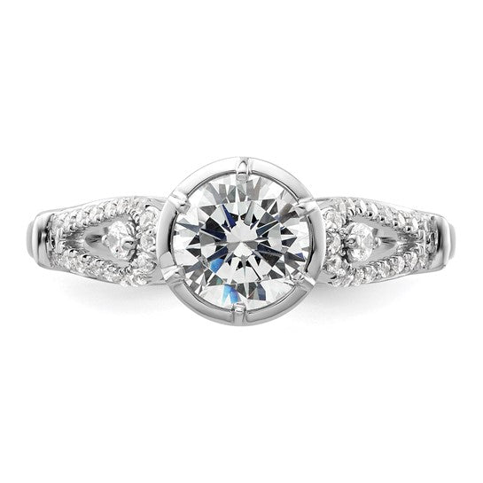 14K White Gold Diamond Semi-Mount Engagement Ring