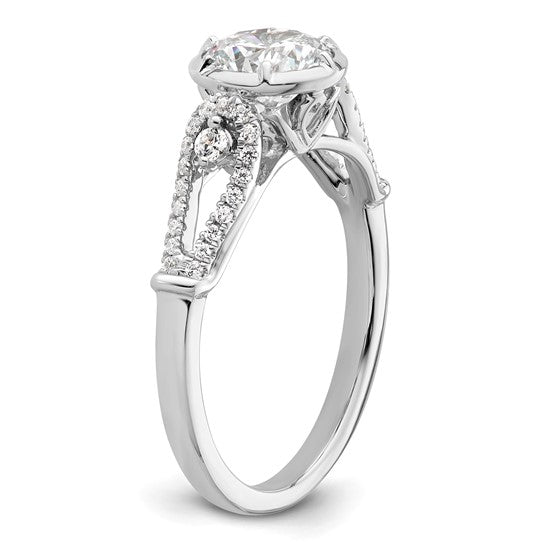 14K White Gold Diamond Semi-Mount Engagement Ring