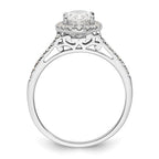 Oval Halo Diamond Semi-mount Engagement Rings