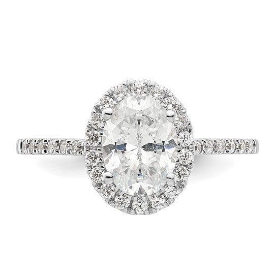 Oval Halo Diamond Semi-mount Engagement Rings