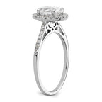 Oval Halo Diamond Semi-mount Engagement Rings