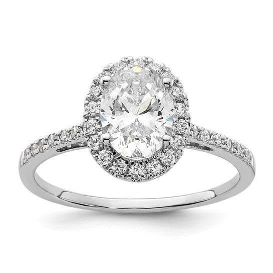 Oval Halo Diamond Semi-mount Engagement Rings