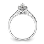 14k White Gold Halo (Holds 1/3 carat (7.0x3.5mm) Marquise Center) 1/4 carat Diamond Semi-mount Engagement Ring