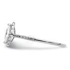 14k White Gold Halo (Holds 1/3 carat (7.0x3.5mm) Marquise Center) 1/4 carat Diamond Semi-mount Engagement Ring