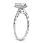 14k White Gold Halo (Holds 1/3 carat (7.0x3.5mm) Marquise Center) 1/4 carat Diamond Semi-mount Engagement Ring