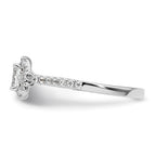 14k White Gold Halo (Holds 1/3 carat (4.8x3.45mm) Emerald-cut Center) 1/4 carat Diamond Semi-mount Engagement Ring