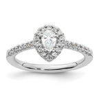 Pear Halo Diamond Semi-mount Engagement Rings
