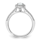 Pear Halo Diamond Semi-mount Engagement Rings