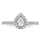 Pear Halo Diamond Semi-mount Engagement Rings