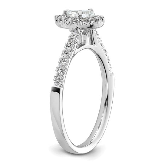 Pear Halo Diamond Semi-mount Engagement Rings