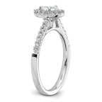 Pear Halo Diamond Semi-mount Engagement Rings