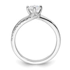 14k White Gold By-Pass (Holds 1/3 carat (4.5mm) Round Center) 1/6 carat Diamond Semi-mount Engagement Ring
