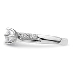 14k White Gold By-Pass (Holds 1/3 carat (4.5mm) Round Center) 1/6 carat Diamond Semi-mount Engagement Ring