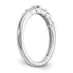 14k White Gold 1/4 carat Round/Baguette Diamond Complete Wedding Band