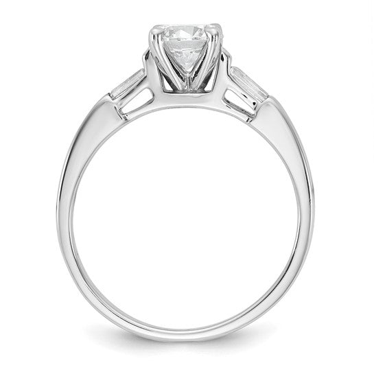 3 Stone Peg Set Semi-Mount Engagement Rings