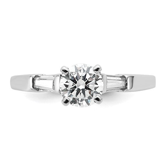 3 Stone Peg Set Semi-Mount Engagement Rings