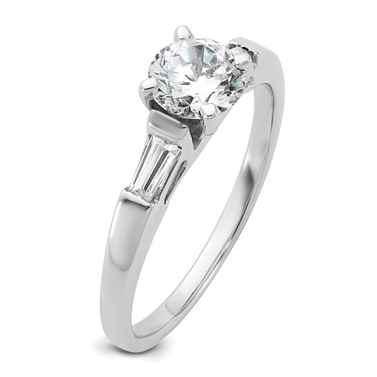 3 Stone Peg Set Semi-Mount Engagement Rings