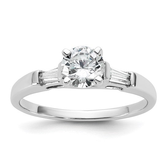 3 Stone Peg Set Semi-Mount Engagement Rings