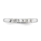 14K White Gold 5-Stone Shared Prong 1/4 carat Round Complete Diamond Band