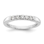 14K White Gold 5-Stone Shared Prong 1/4 carat Round Complete Diamond Band