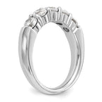 14K White Gold 5-Stone Shared Prong 1/4 carat Round Complete Diamond Band