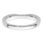 14k White Gold 1/5 carat Diamond Contoured Complete Wedding Band